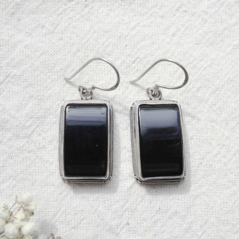 Boucles d'oreilles Onyx - Lys