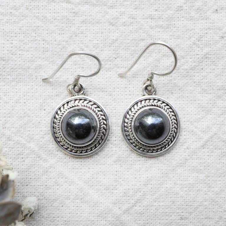 Boucles d'oreilles Hématite - Athéna