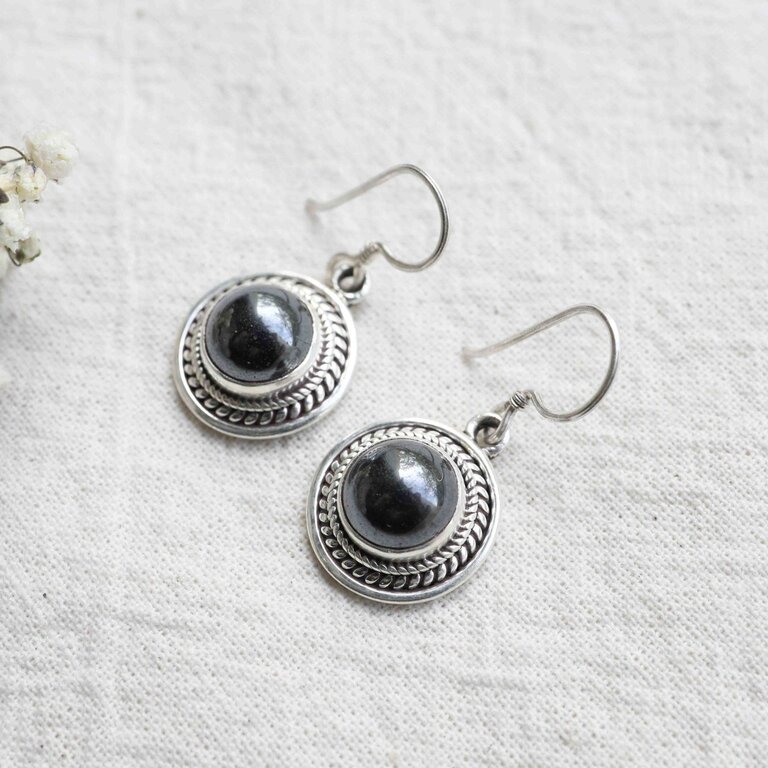 Boucles d'oreilles Hématite - Athéna