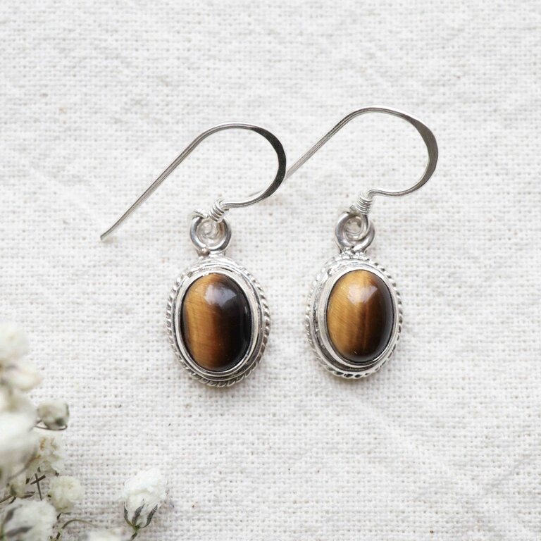 Tiger Eye Earrings - Hortensia