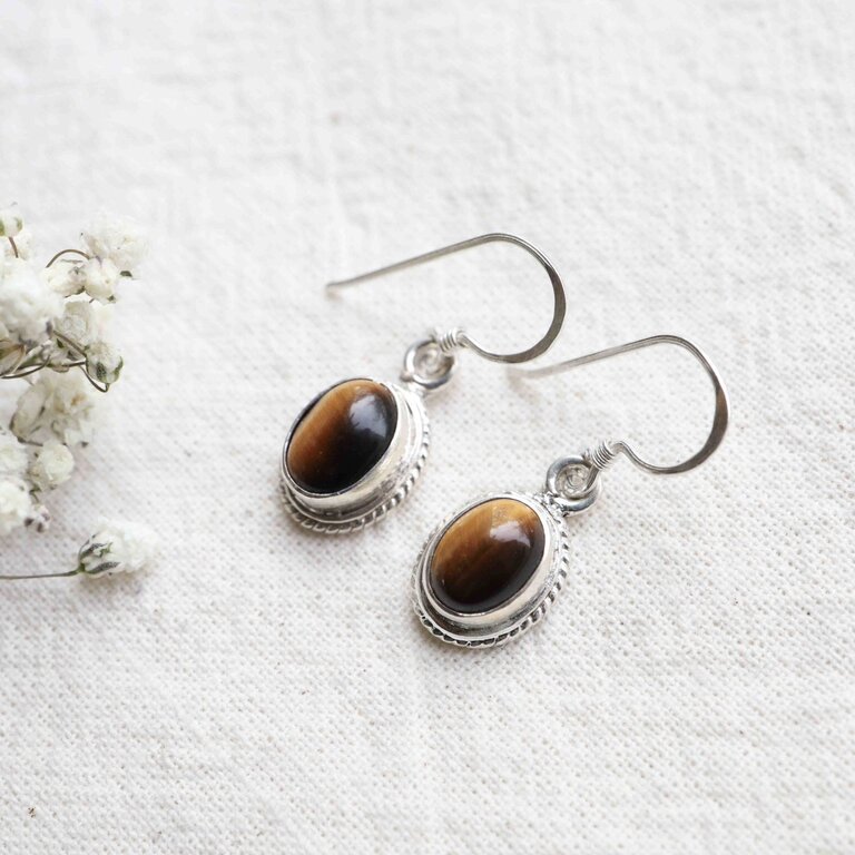 Tiger Eye Earrings - Hortensia