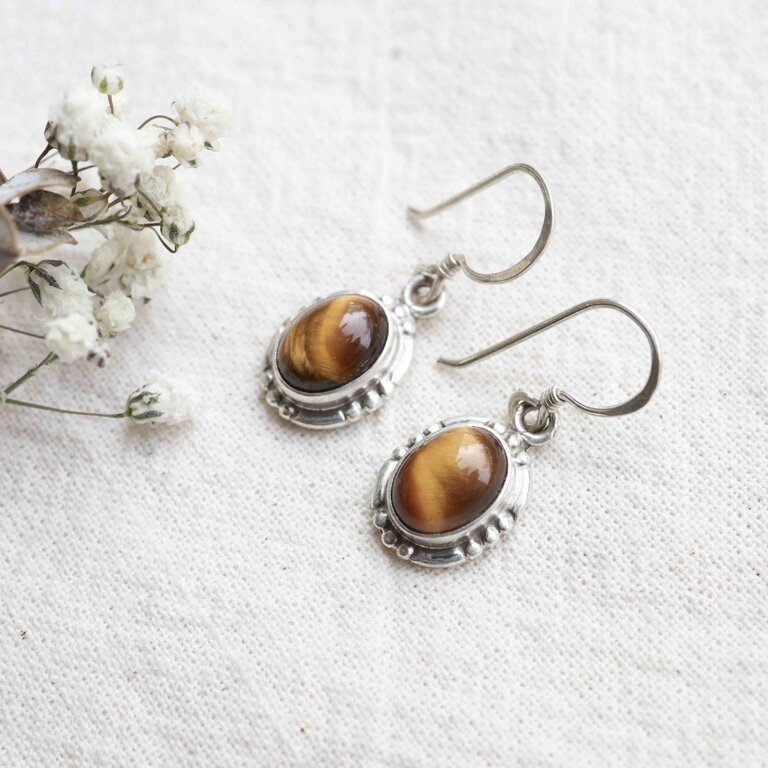 Tiger Eye Earrings - Cascade