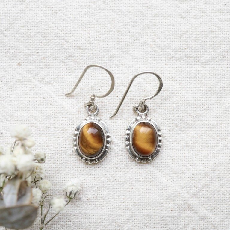 Tiger Eye Earrings - Cascade