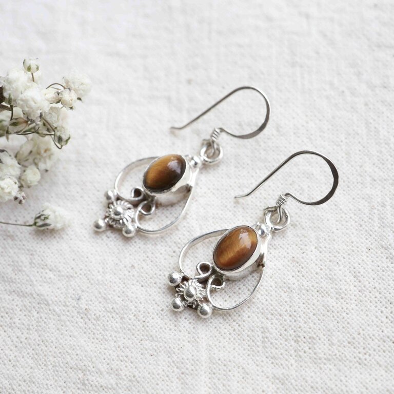 Boucles d'oreilles Oeil de tigre - Vénus
