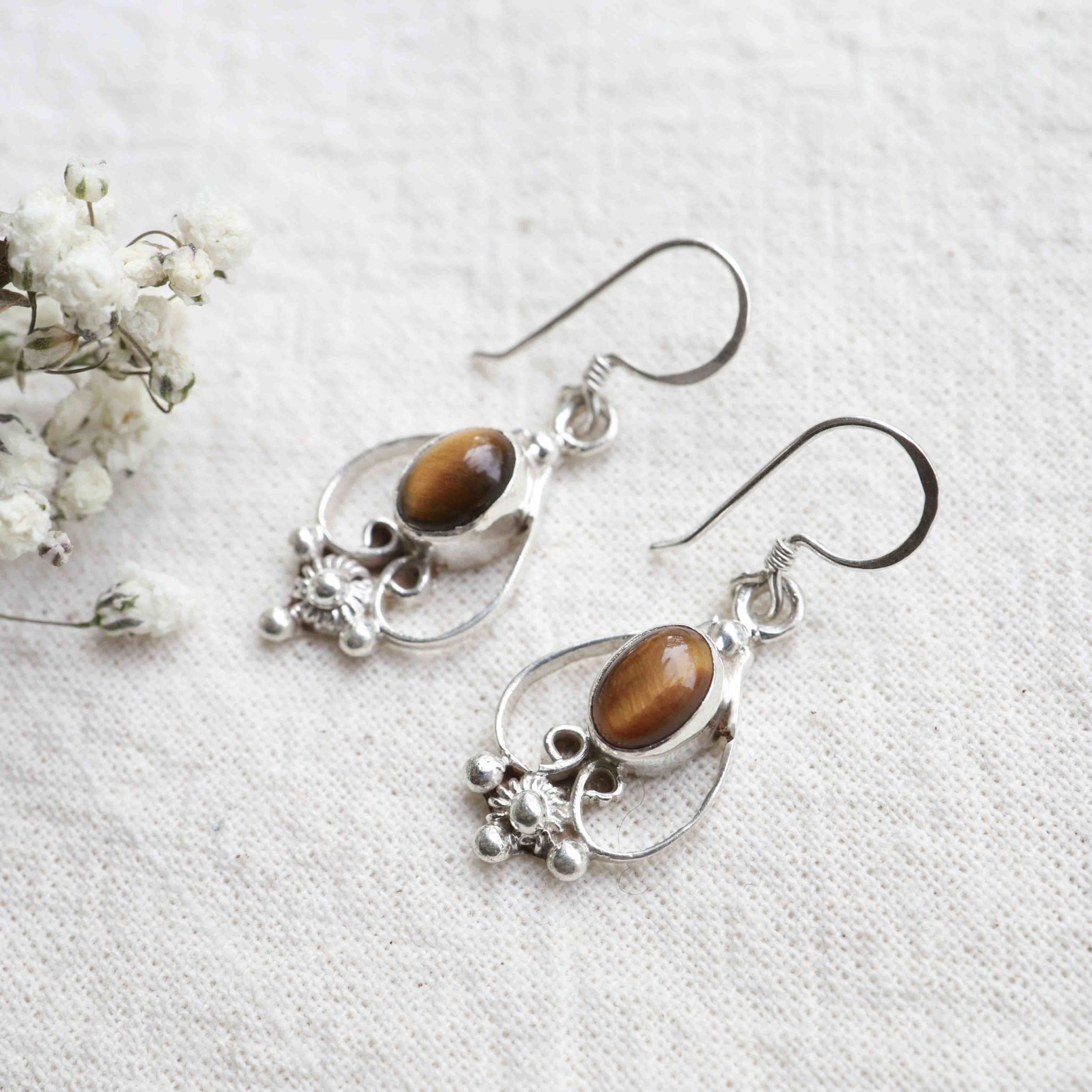Tiger Eye Earrings Venus Pierres D ailleurs