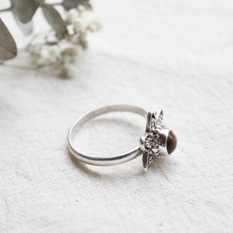 Tiger Eye Ring - Lotus Tiger Eye Ring - Lotus