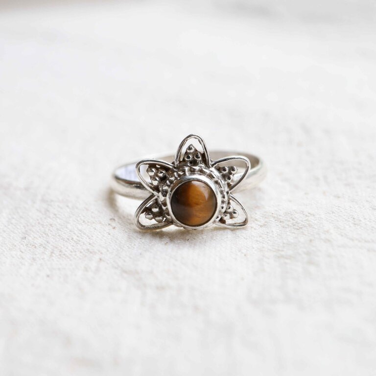 Bague Oeil de tigre - Lotus