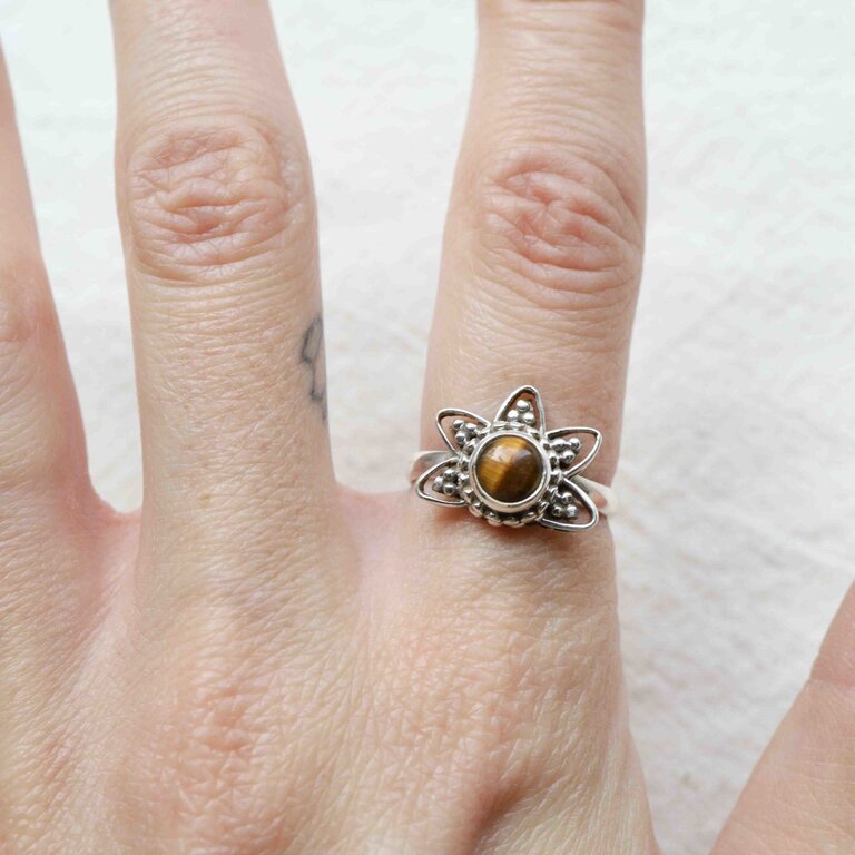 Bague Oeil de tigre - Lotus