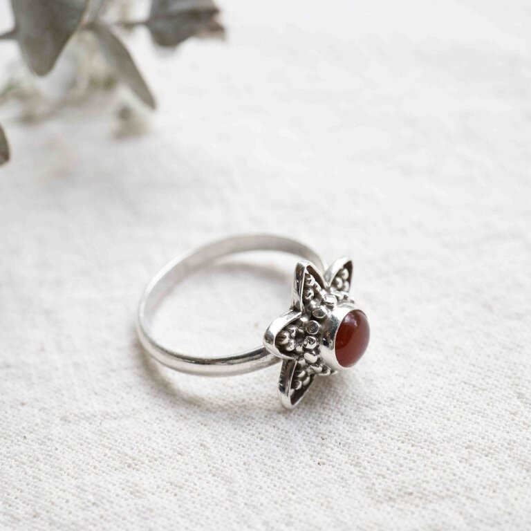 Bague Cornaline - Lotus