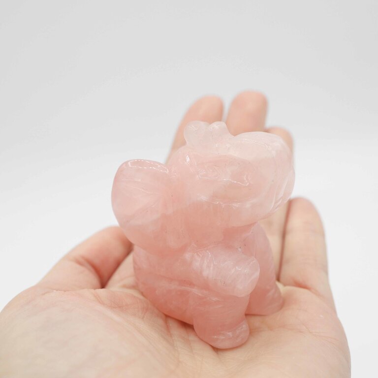 Quartz rose - Éléphant assis