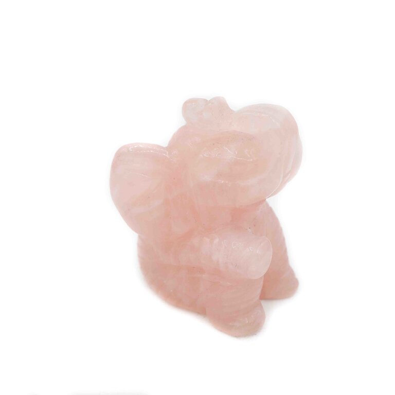 Quartz rose - Éléphant assis