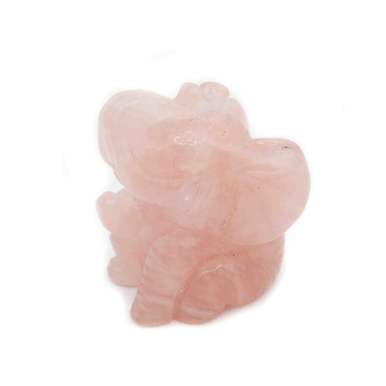 Quartz rose - Éléphant assis