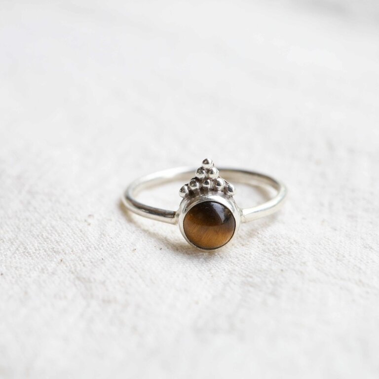 Tiger Eye Ring - Daisy
