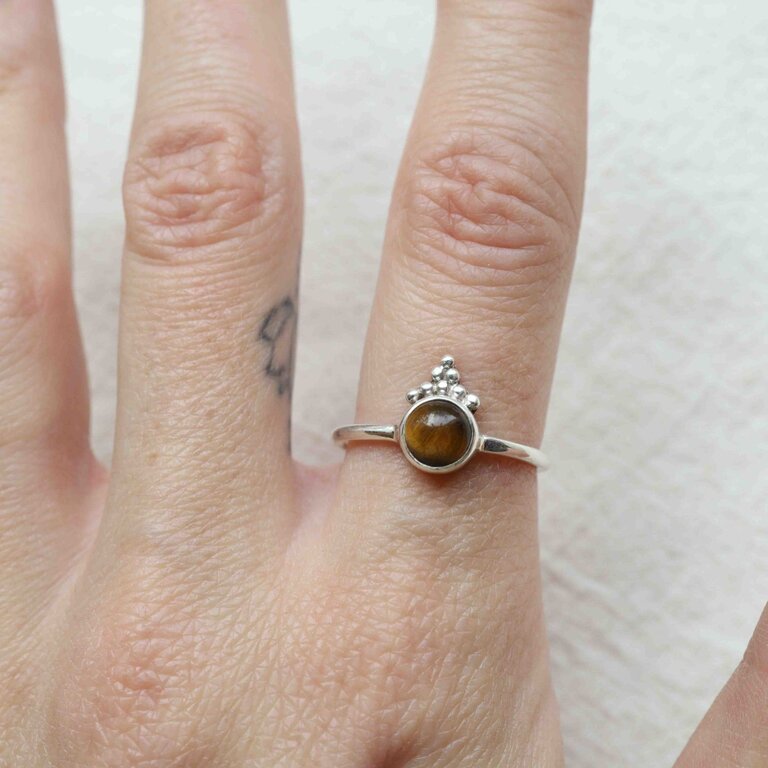 Tiger Eye Ring - Daisy