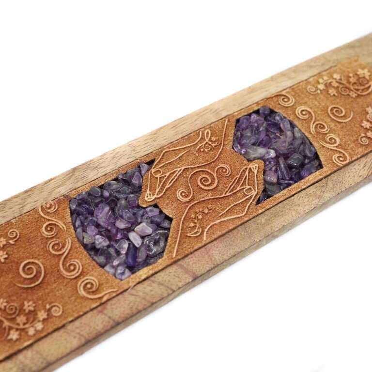 Incense Holder - Healing Hands Amethyst