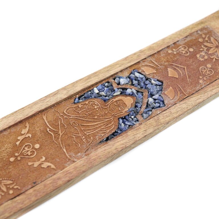 Porte-encens bois - Bouddha Sodalite