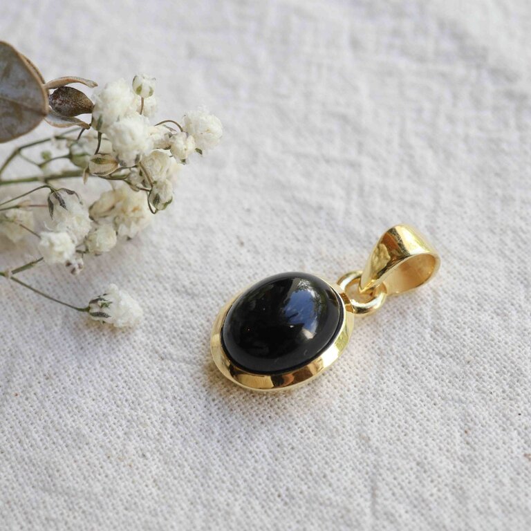 Pendentif Onyx - Plaqué or