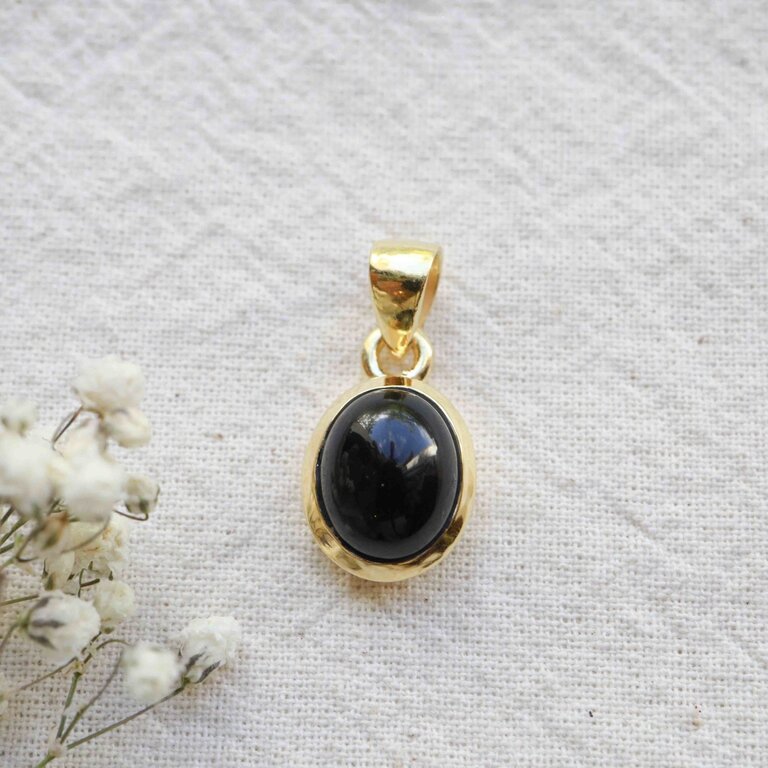 Pendentif Onyx - Plaqué or