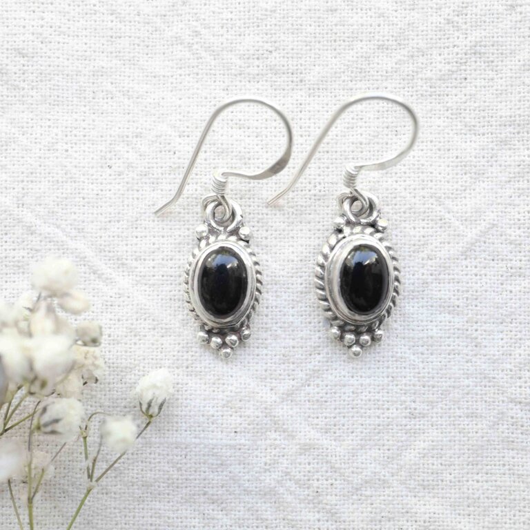 Boucles d'oreilles Onyx - Coquille