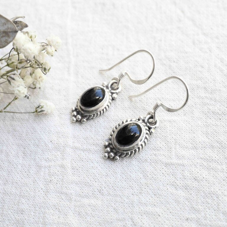 Boucles d'oreilles Onyx - Coquille