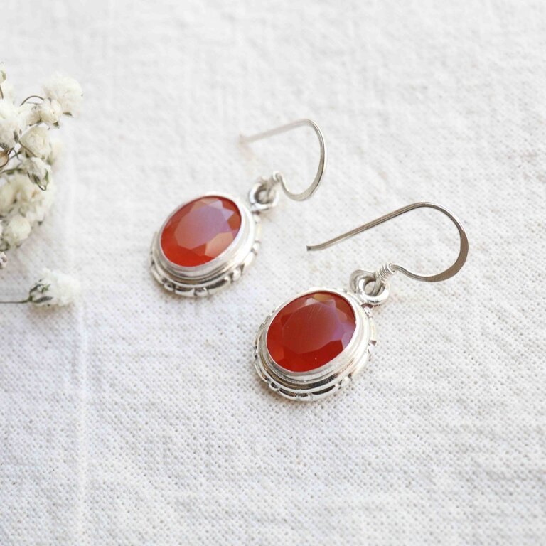 Carnelian Earrings - Freyja