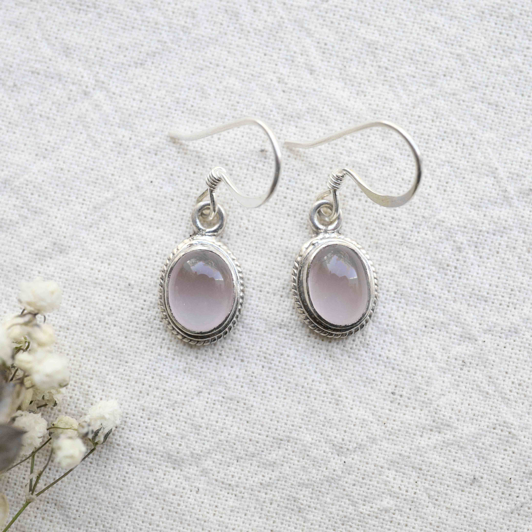 Rose Quartz Earrings - Hortensia
