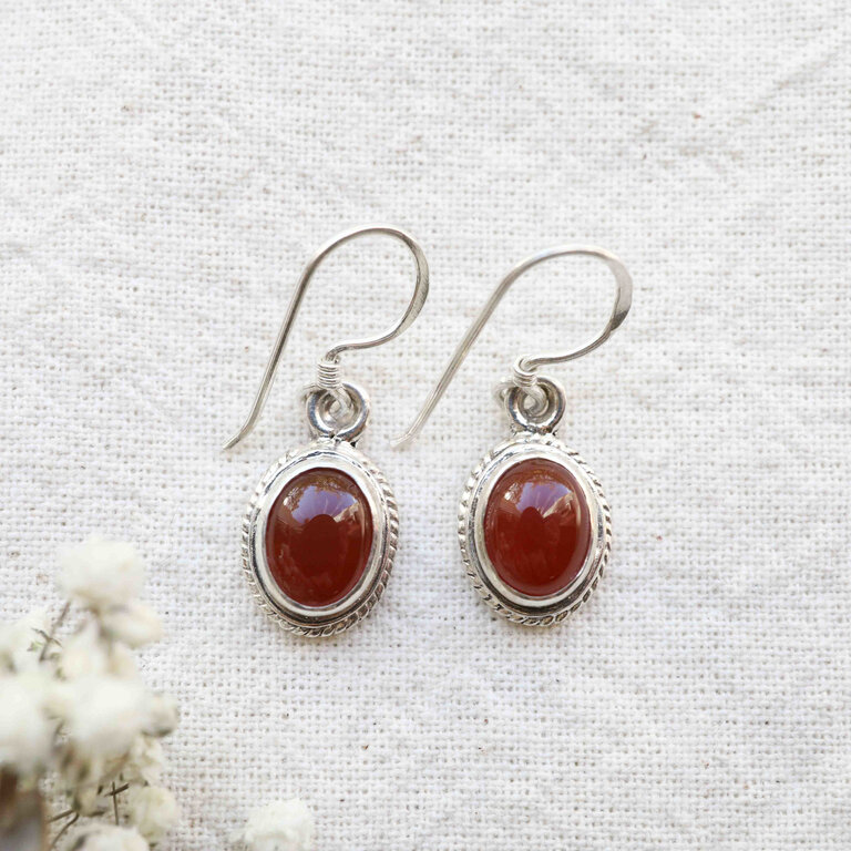 Boucles d'oreilles Cornaline - Hortensia