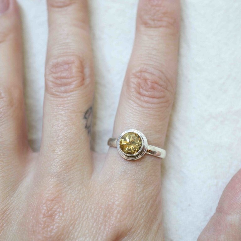 Bague Citrine - Pois