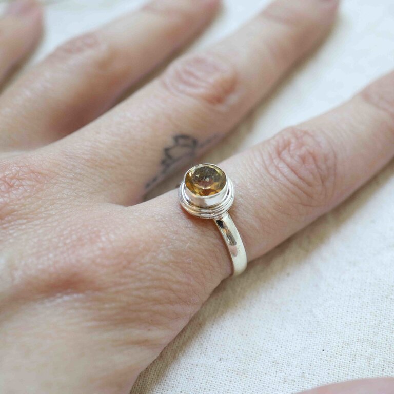 Bague Citrine - Pois
