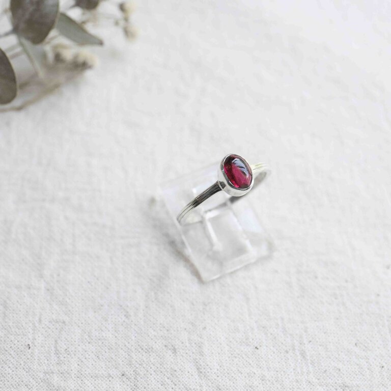 Garnet Ring - Hibiscus