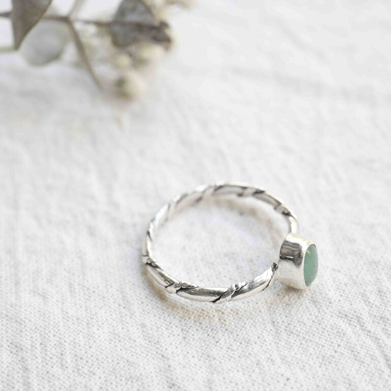 Bague Aventurine verte - Torsade