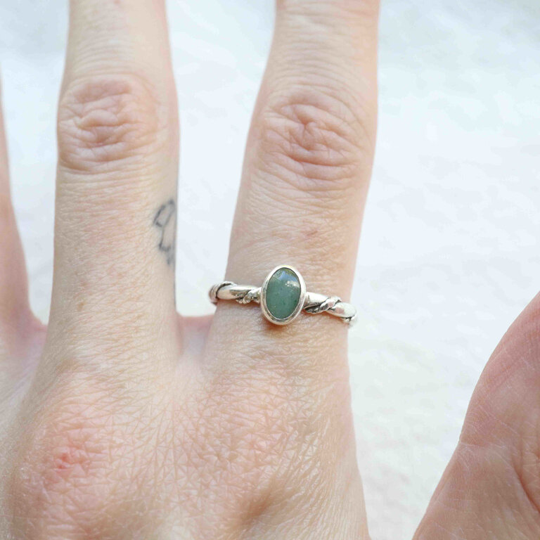 Bague Aventurine verte - Torsade