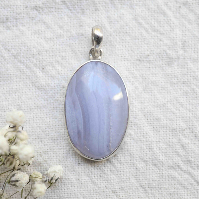 Pendentif Agate Dentelle - Eau