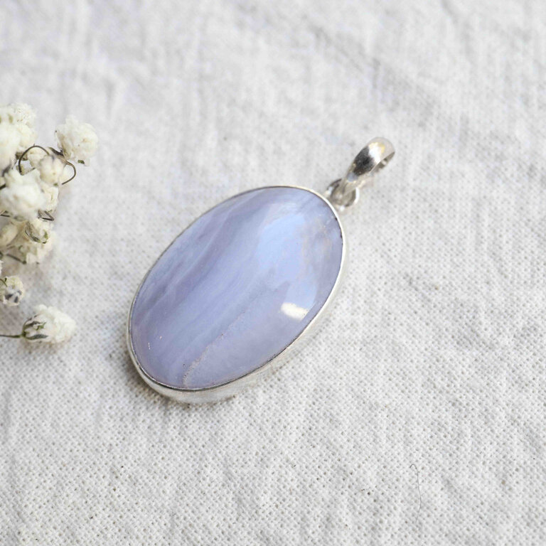 Pendentif Agate Dentelle - Eau