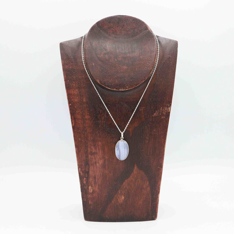 Pendentif Agate Dentelle - Eau