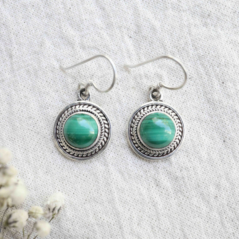 Boucles d'oreilles Malachite - Athéna
