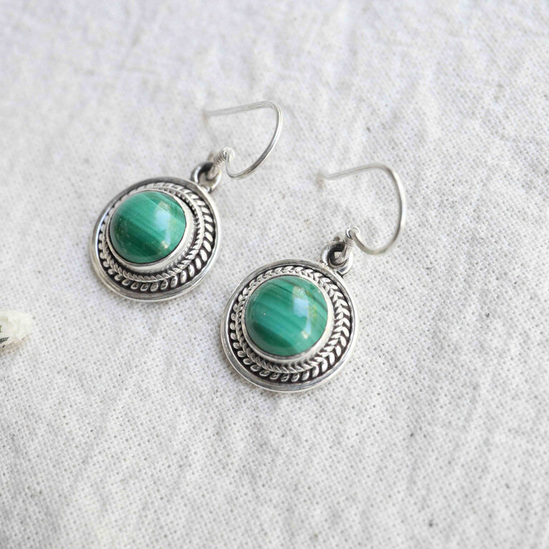 Boucles d'oreilles Malachite - Athéna