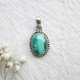 Malachite Pendant - Dahlia Malachite Pendant - Dahlia