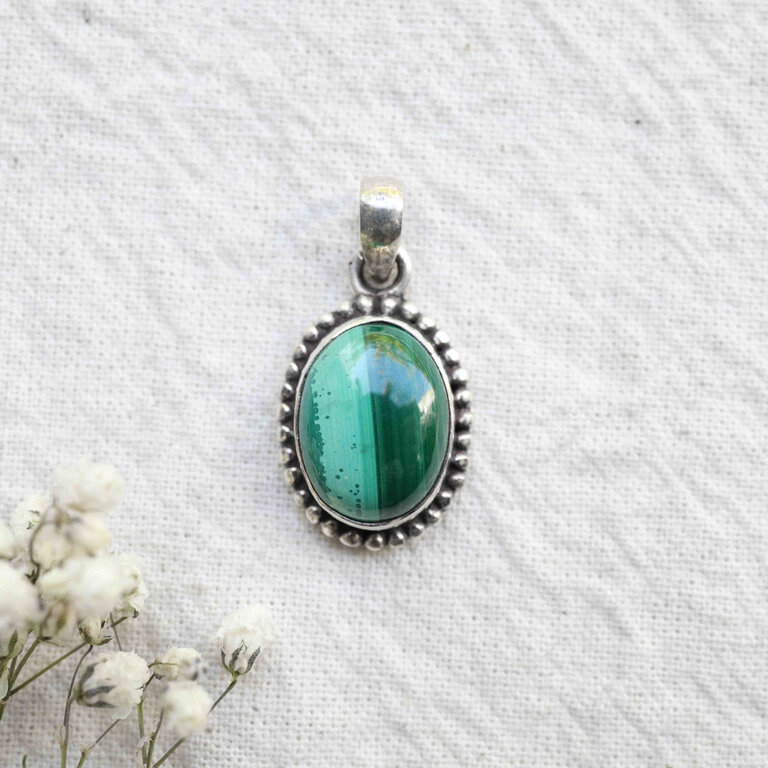 Malachite Pendant - Dahlia