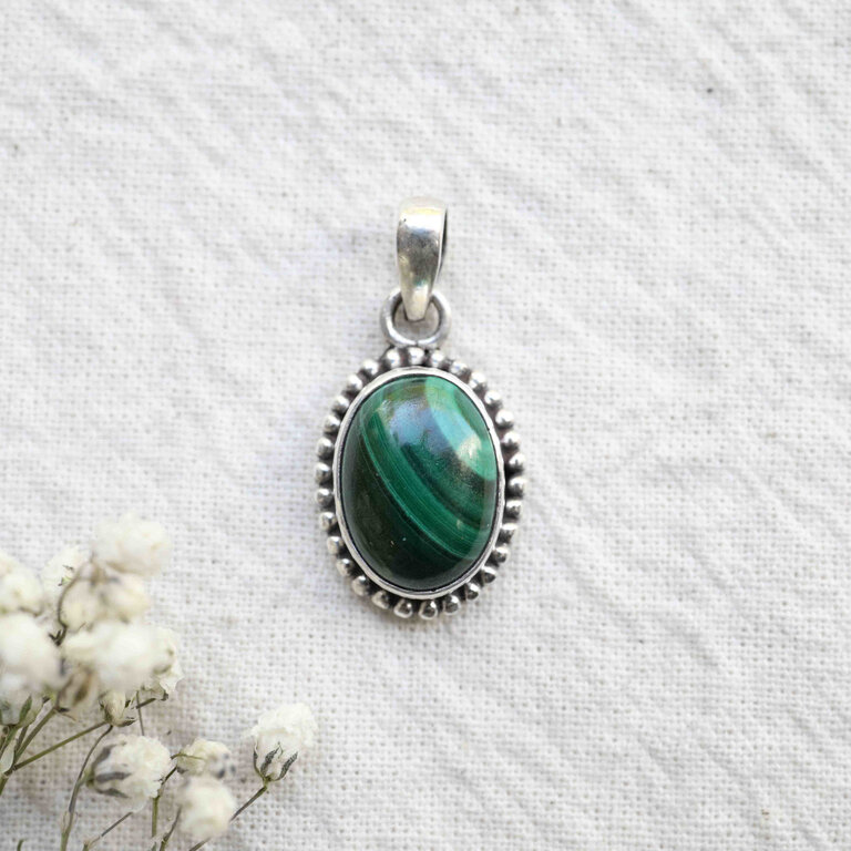 Malachite Pendant - Dahlia