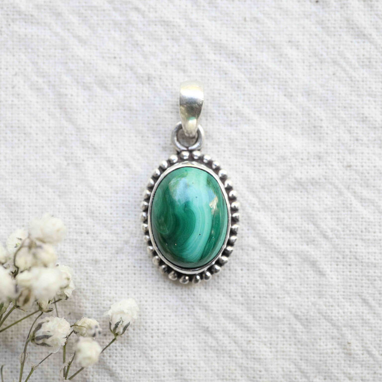 Pendentif Malachite - Dahlia