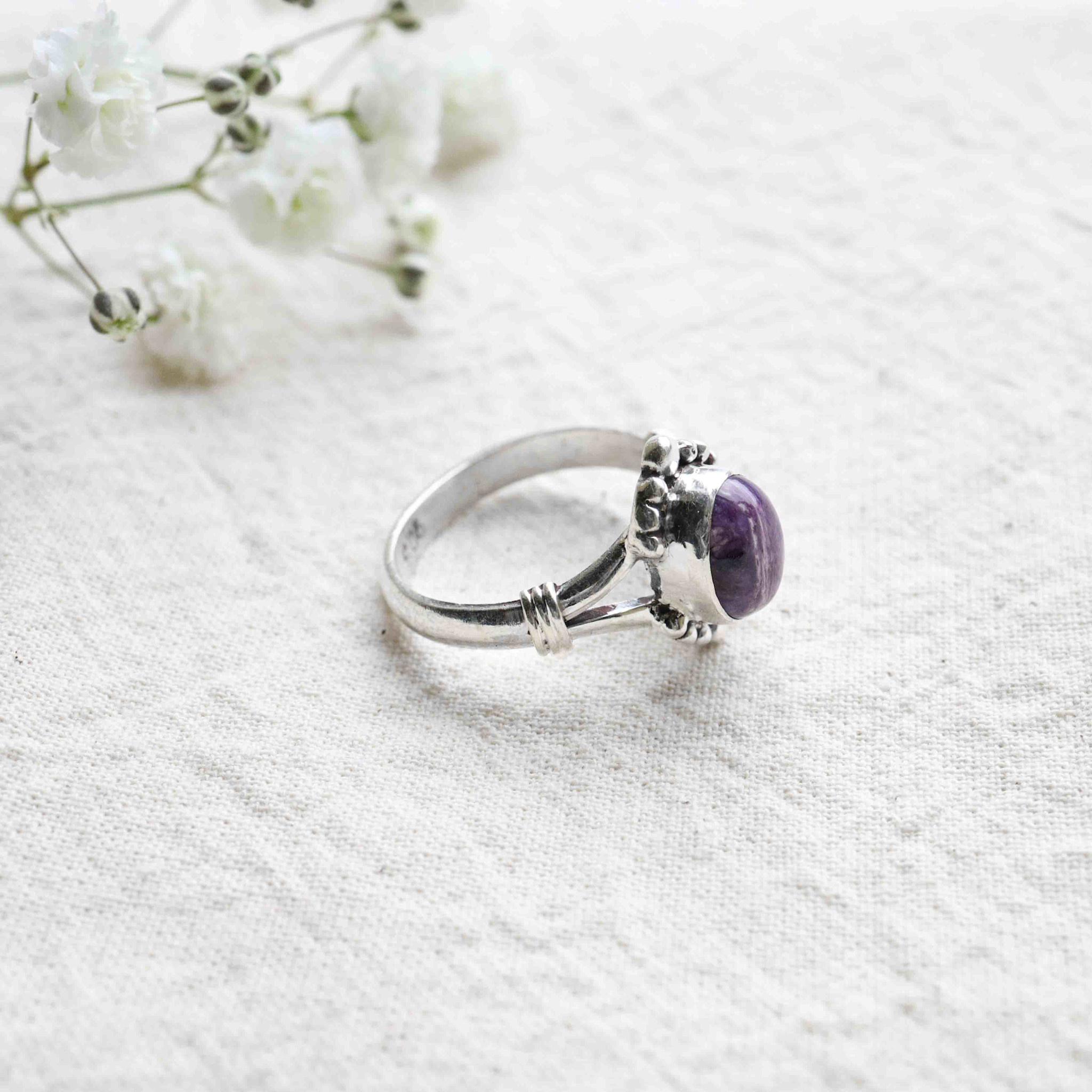 Charoite Ring - Phénix