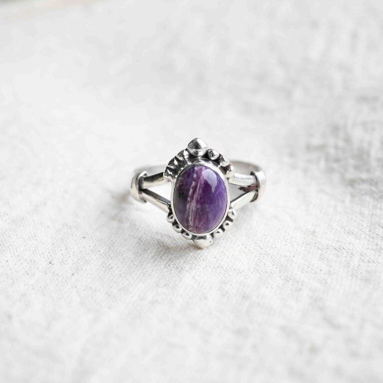 Charoite Ring - Phénix