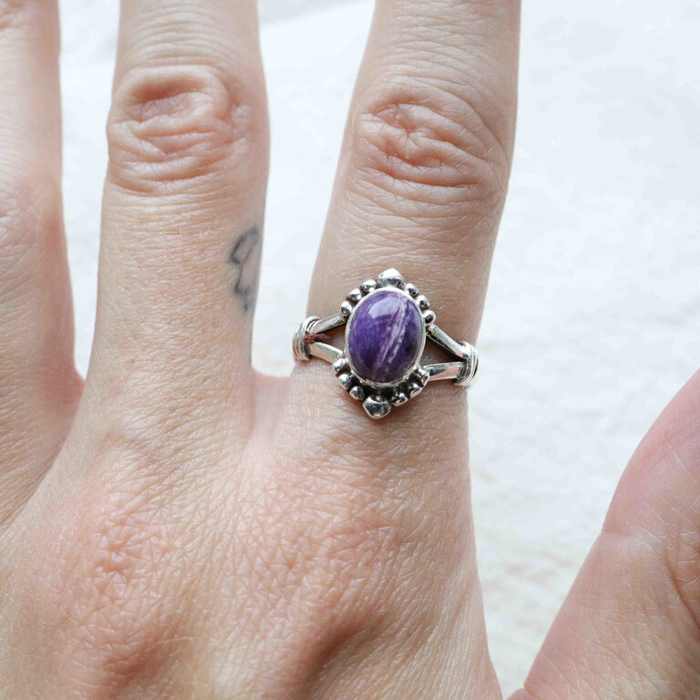 Charoite Ring - Phénix