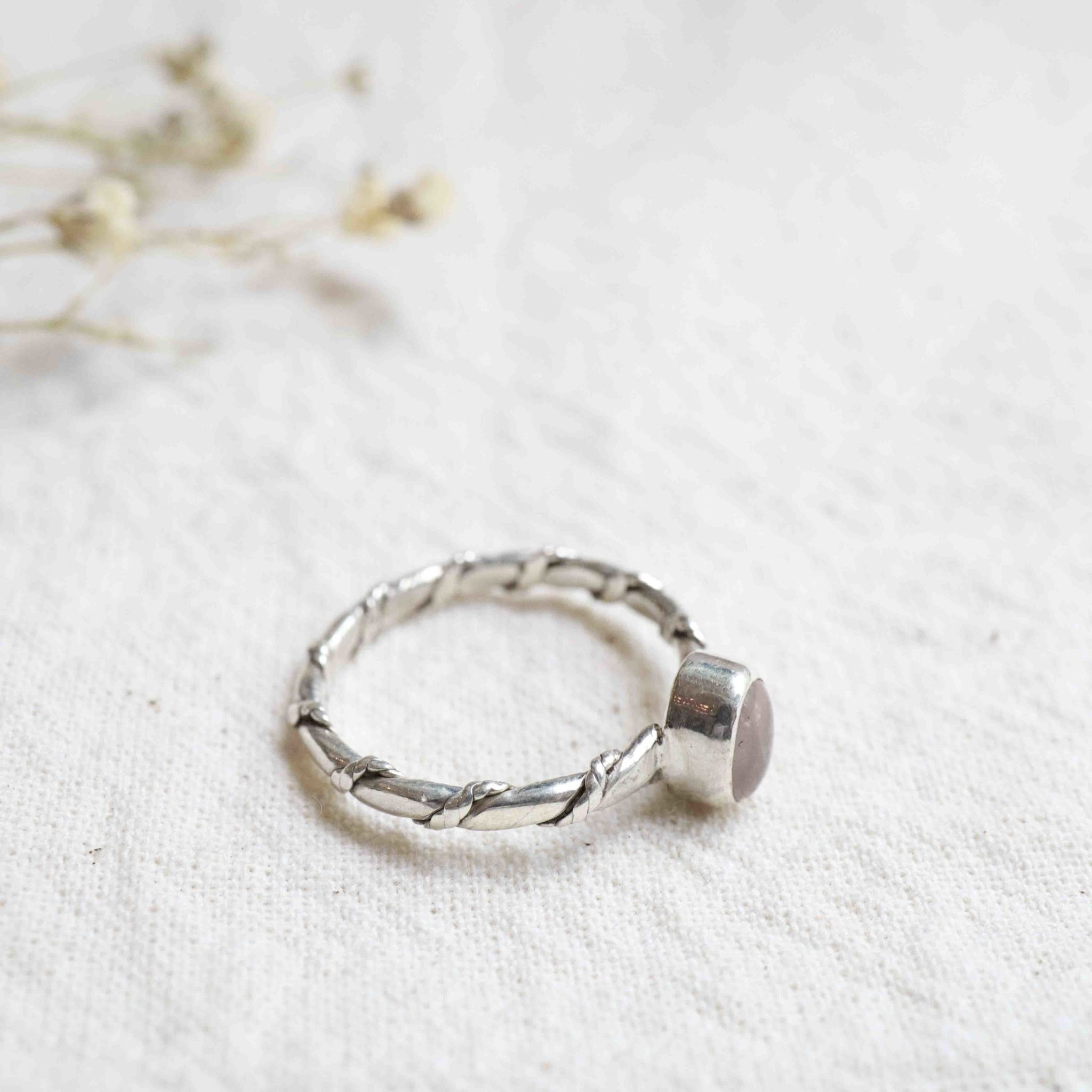 Rose Quartz Ring - Torsade