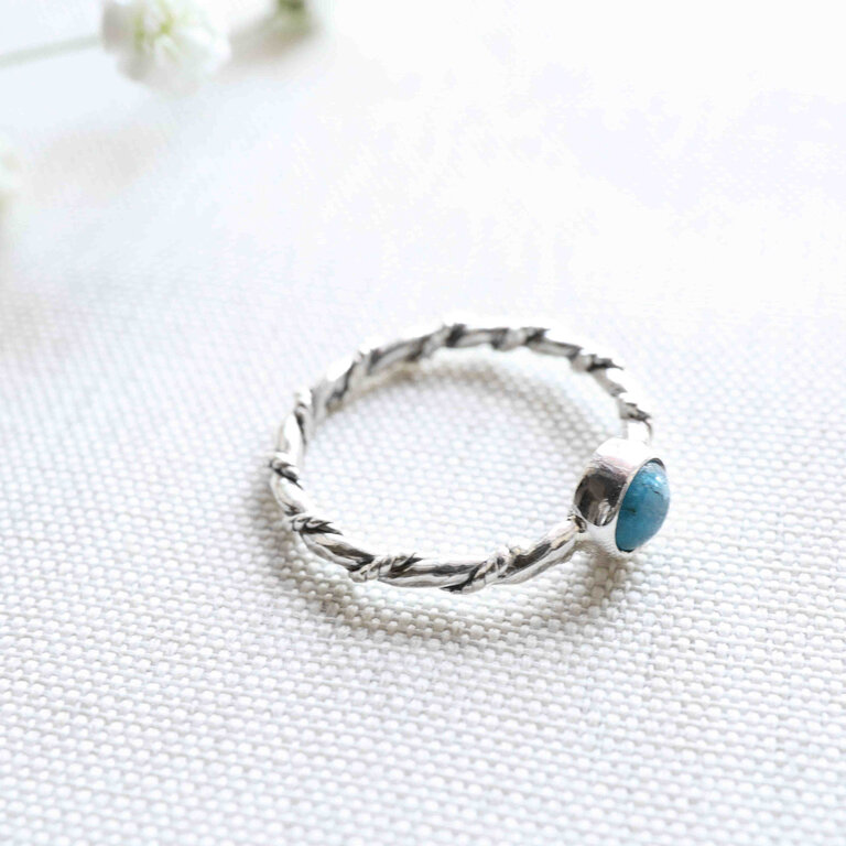 Bague Apatite bleue - Torsade