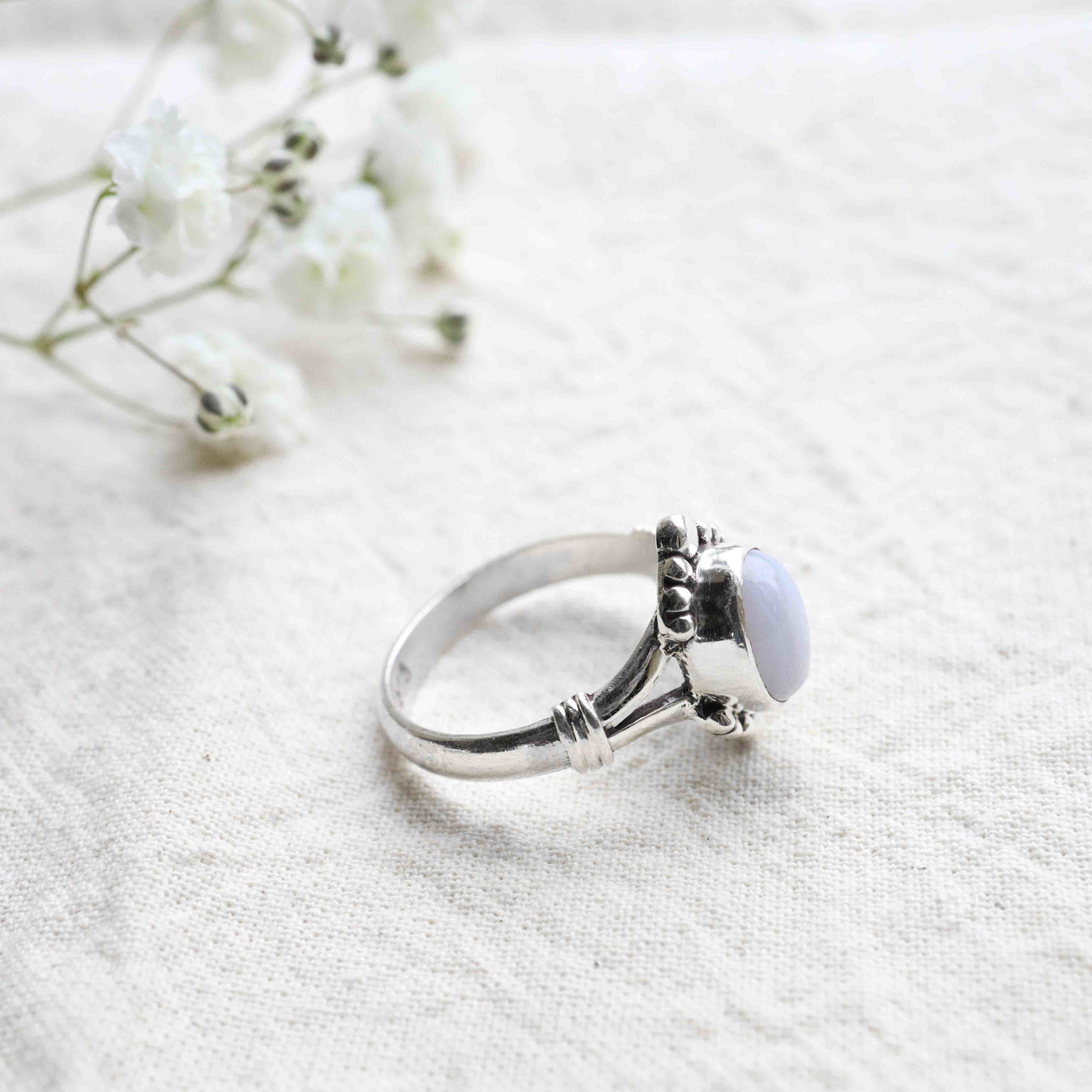 Blue Lace Agate Ring - Phénix
