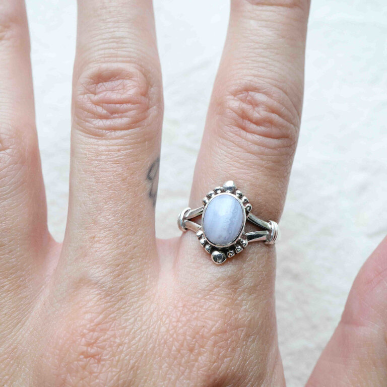 Blue Lace Agate Ring - Phénix