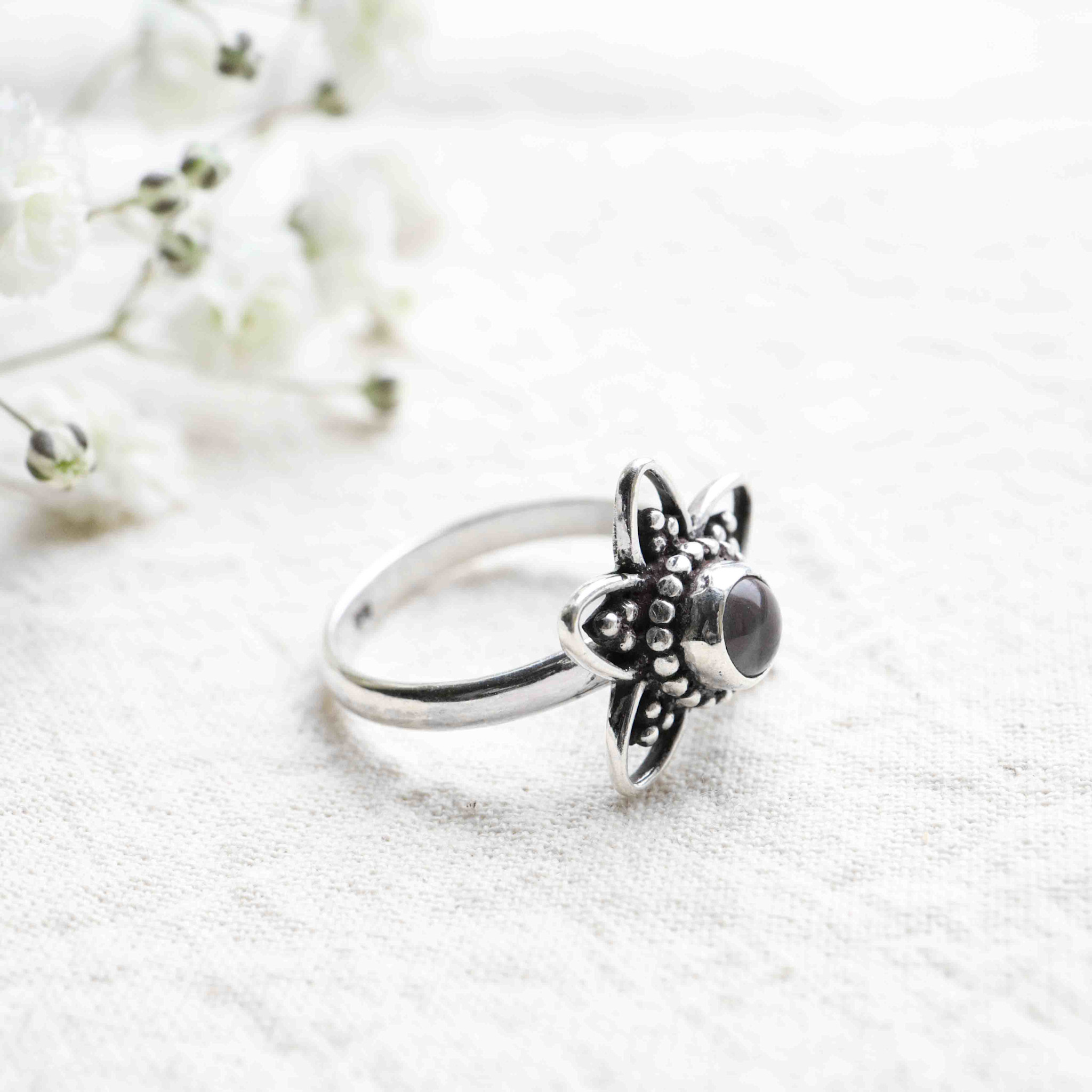 Rose Quartz Ring - Lotus