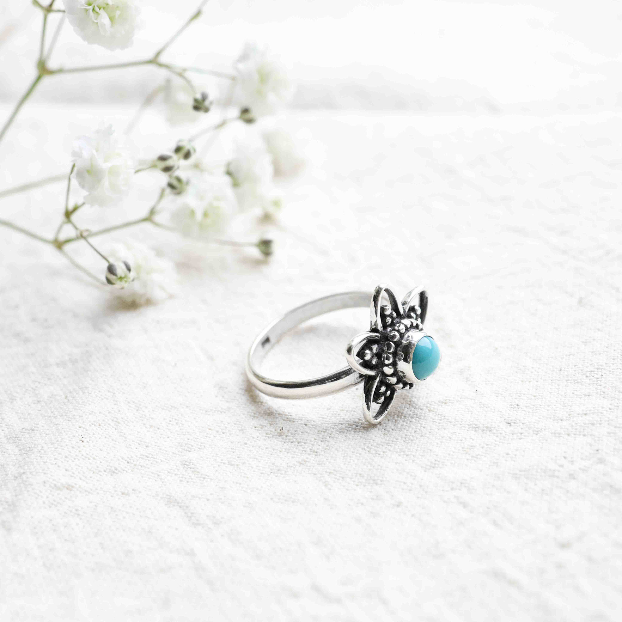 Turquoise Ring - Lotus
